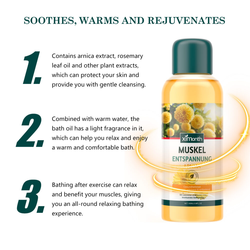 Bath Oil Gently cleanses the body, exfoliates and moisturizes tender, smooth and firming skin bath oil #JL04-XIA06-A241-100-YE1 - Image 7