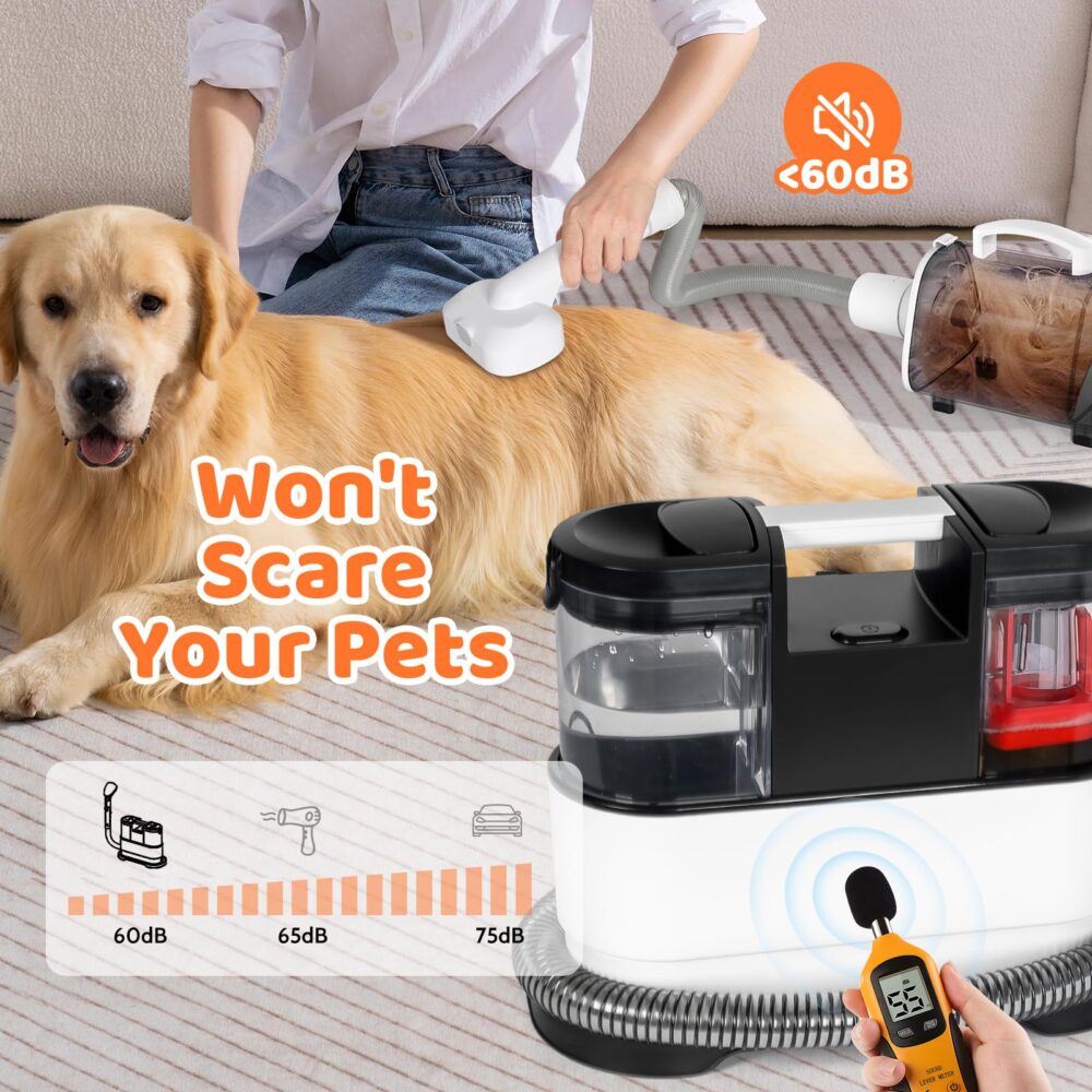 6541  Dog Grooming Set, Pet Vacuum Cleaner, Pet Blower, Drying and Suction 2 in 1 with 8 Pet Grooming Tools, 11.5KPa Pet Grooming Vacuum Cleaner for Sofa/Stairs/Car, Low Noise Dog Grooming Vacuum Cleaner with Dog Trimmer #JL01-USA-241 - Image 5