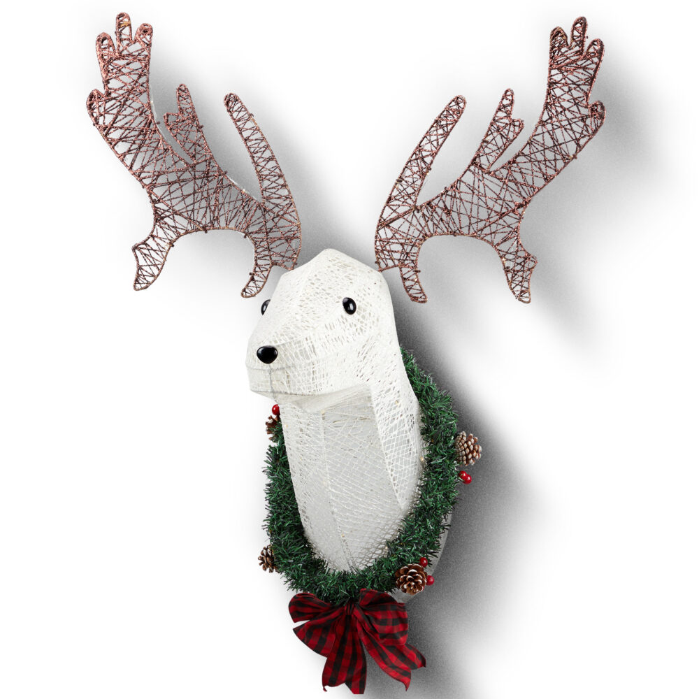 Lighted Christmas Wall Decor Reindeer Head, 39" Pre-lit 3D Rudolph Hanging Wreath for Front Door Window Indoor Outdoor Xmas Decor Lighted Holiday Displays #SY-00204595 - Image 2