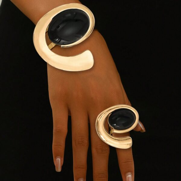 6541  Bracelet-Ring Jewelry Set: A Perfect Match for Any Occasion #JL01-WJ-0126jin/WJ-0126yin - Image 4