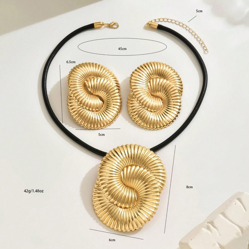 6541  Classic Studs & Necklace Jewelry Set: Daily Elegance Boost #JL01-WJ-0215 - Image 2