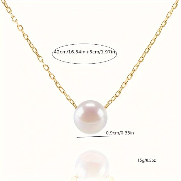 6541  Selected AAA+ Freshwater Cultured Solitaire Pearl  Necklace Pendant | Women's Gold Necklace #JL01-WJ-S0004jinse - Image 2