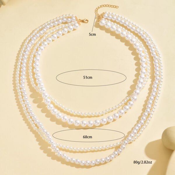 6541  Elegant Multi-Layer Pearl Beaded Necklace - Classic and Timeless Jewelry #JL01-WJ-0165 - Image 2