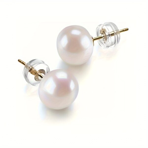 6541  14k gold plated AAA+ selected white freshwater cultured pearl earrings #JL01-WJ-S0008 shilimi