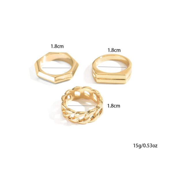 6541  Alloy chain hip hop ins niche bracelet women fashion simple set bracelet #JL01-WJ-0076 - Image 3