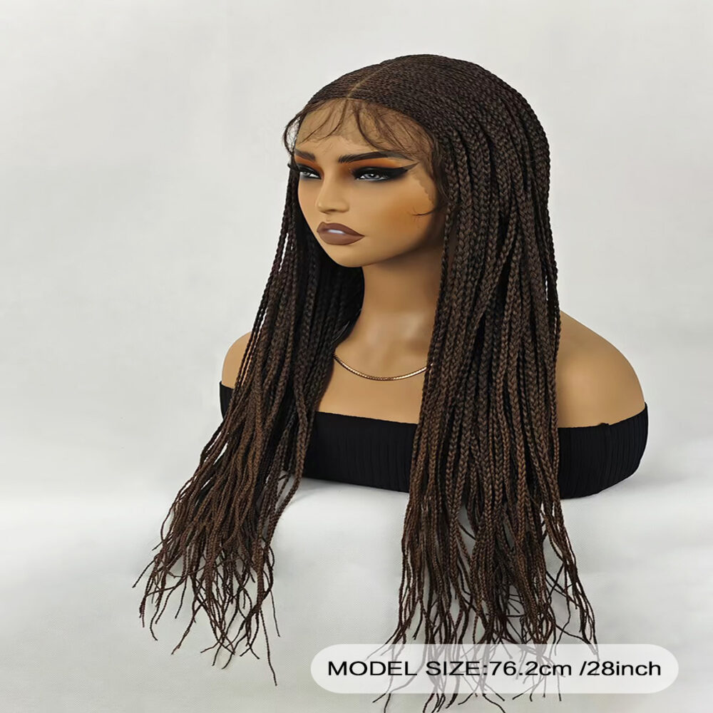 6541  28 inch Braided Wigs for Women Full Lace Front Box Braided  Wig KnotlessBraided Wigs plus Hand Braided  Wigs With Hair synthetic wig #JL01-1032-T27/1032-T30/1032-T530 - Image 10