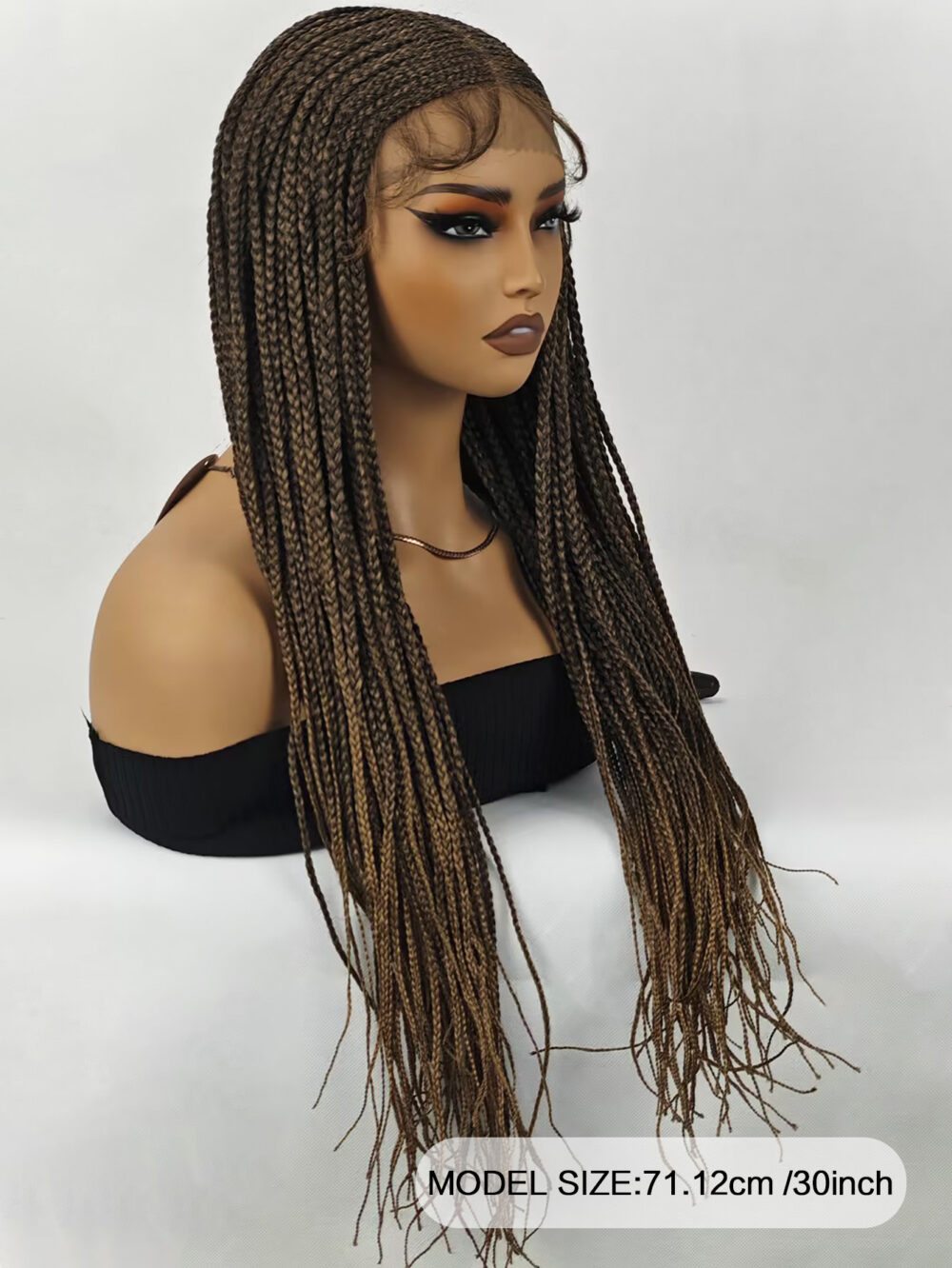 6541  30 inch Braided Wigs for Black Women Full Lace Front Box Braided  Wig KnotlessBraided Wigs Lightweight Braids Synthetic Lace Front #JL01-1038-T27/1038-T30/1038-T530 - Image 6