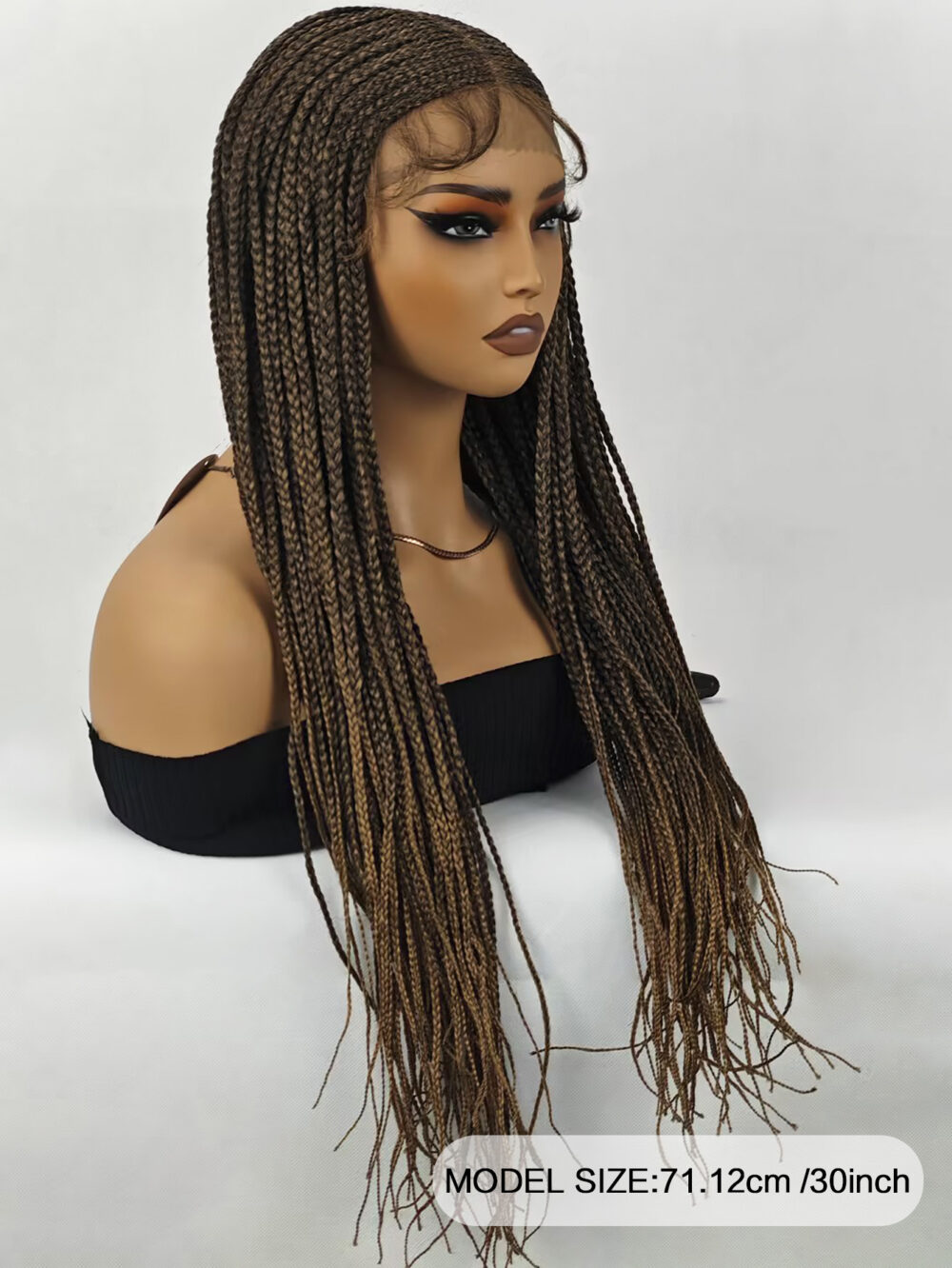 6541  30 inch Braided Wigs for Black Women Full Lace Front Box Braided  Wig KnotlessBraided Wigs Lightweight Braids Synthetic Lace Front #JL01-1038-T27/1038-T30/1038-T530 - Image 11