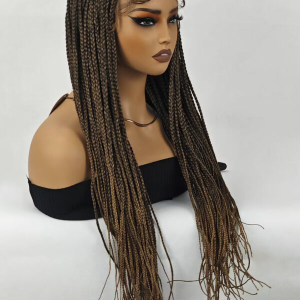 6541  30 inch Braided Wigs for Black Women Full Lace Front Box Braided  Wig KnotlessBraided Wigs Lightweight Braids Synthetic Lace Front #JL01-1038-T27/1038-T30/1038-T530 - Image 11