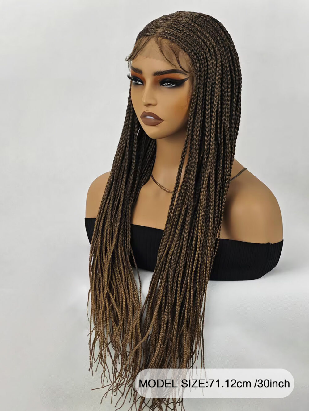 6541  30 inch Braided Wigs for Black Women Full Lace Front Box Braided  Wig KnotlessBraided Wigs Lightweight Braids Synthetic Lace Front #JL01-1038-T27/1038-T30/1038-T530 - Image 5