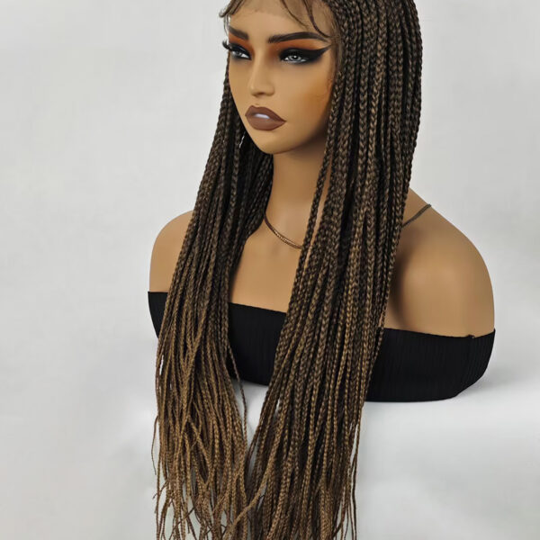 6541  30 inch Braided Wigs for Black Women Full Lace Front Box Braided  Wig KnotlessBraided Wigs Lightweight Braids Synthetic Lace Front #JL01-1038-T27/1038-T30/1038-T530 - Image 5