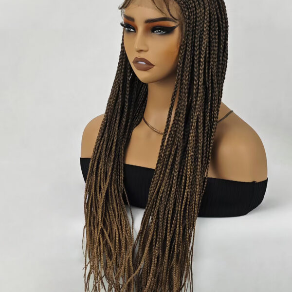 6541  30 inch Braided Wigs for Black Women Full Lace Front Box Braided  Wig KnotlessBraided Wigs Lightweight Braids Synthetic Lace Front #JL01-1038-T27/1038-T30/1038-T530 - Image 10