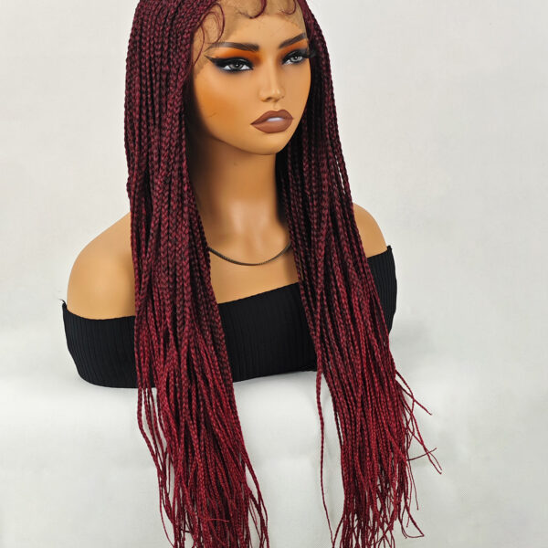 6541  30 inch Braided Wigs for Black Women Full Lace Front Box Braided  Wig KnotlessBraided Wigs Lightweight Braids Synthetic Lace Front #JL01-1038-T27/1038-T30/1038-T530 - Image 15