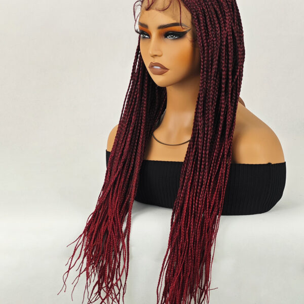 6541  30 inch Braided Wigs for Black Women Full Lace Front Box Braided  Wig KnotlessBraided Wigs Lightweight Braids Synthetic Lace Front #JL01-1038-T27/1038-T30/1038-T530 - Image 14