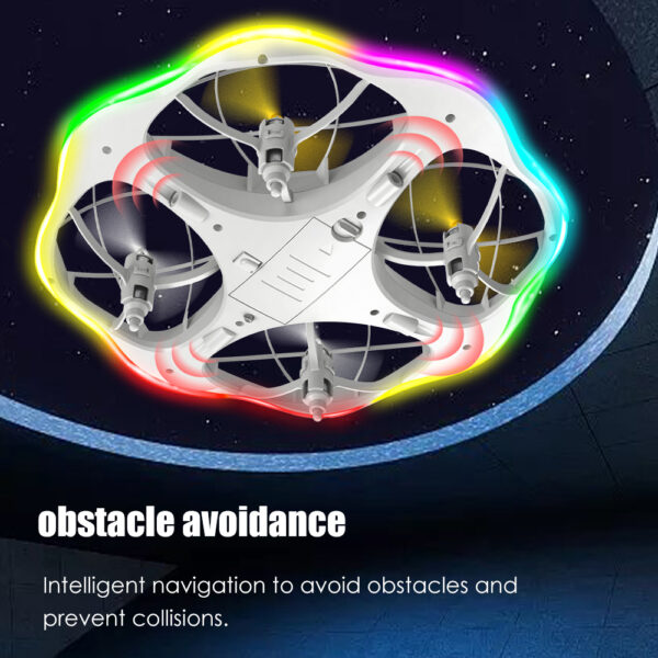 H158 White - 360° intelligent obstacle avoidance flying saucer, toy drone #JL02-H158 - Image 2