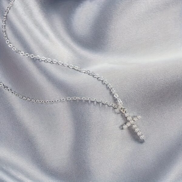 6541  Color-D VVS1 Clarity 1.10/3.30 Carat Moissanite Cross Pendant Necklace for Women Men, Solid 925 Sterling  Silver Chain Pendant, 16"/18"/20" Adjustable, Wedding Anniversary Christmas Jewelry #JL01-WJ-S0012 - Image 5