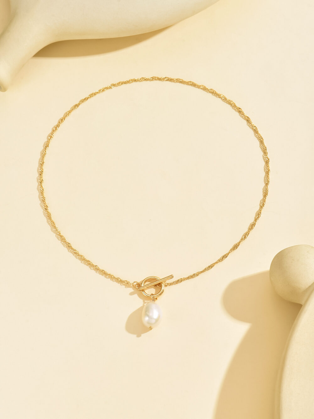 6541  Elegant Gold-Tone Pearl Pendant Necklace -  Stylish and Lightweight Jewelry #JL01-WJ-0173 - Image 5