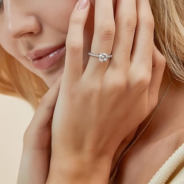 6541  1.25 Carat Round Solitaire Cubic Zirconia Engagement Ring Halo Promise Ring #JL01-WJ-S0016-1 - Image 3