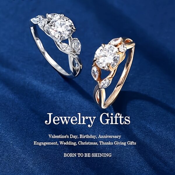 6541  1.2ct Willow Shape Moissanite Women's Engagement Ring, 1.2ct D Color VVS1 Clarity Lab Made Wedding Rings Tree Branch Moissanite Ring Women's Gift #JL01-WJ-S0014 - Image 3