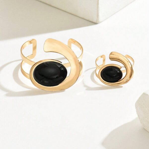 6541  Bracelet-Ring Jewelry Set: A Perfect Match for Any Occasion #JL01-WJ-0126jin/WJ-0126yin - Image 2
