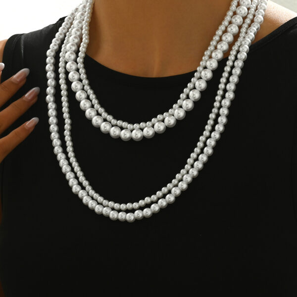 6541  Elegant Multi-Layer Pearl Beaded Necklace - Classic and Timeless Jewelry #JL01-WJ-0165 - Image 4
