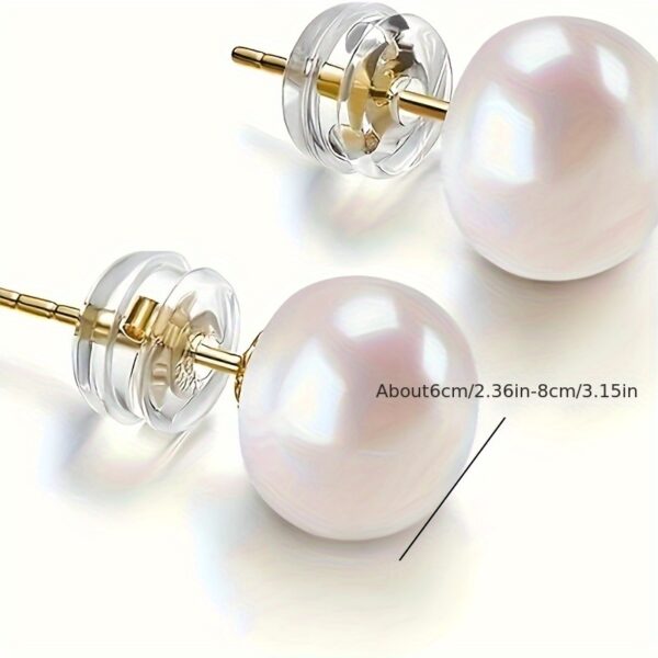 6541  14k gold plated AAA+ selected white freshwater cultured pearl earrings #JL01-WJ-S0008 shilimi - Image 3