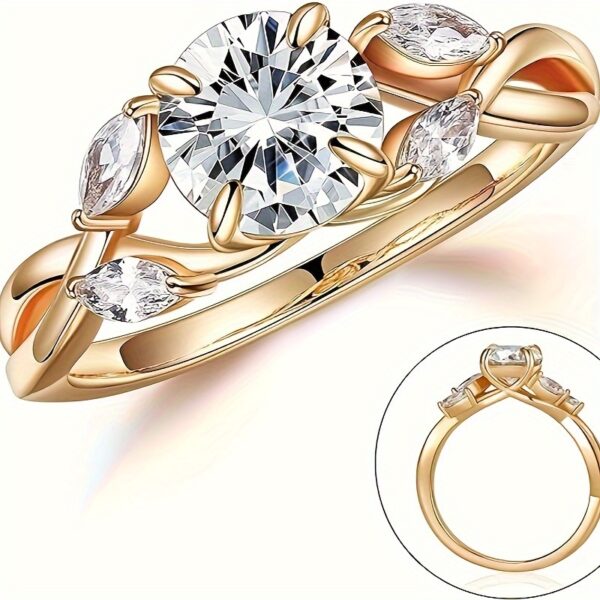 6541  1.2ct Willow Shape Moissanite Women's Engagement Ring, 1.2ct D Color VVS1 Clarity Lab Made Wedding Rings Tree Branch Moissanite Ring Women's Gift #JL01-WJ-S0014