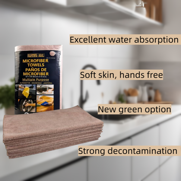 24 pieces per pack, strong decontamination, easy to deal with various stains. Whether it is oil stains in the kitchen, dust in the living room, or water stains in the bathroom, one wipe is clean, made of high-quality materials, soft and friendly skin does not hurt hands. #JL01-Coffee