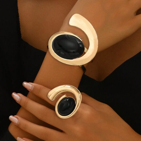 6541  Bracelet-Ring Jewelry Set: A Perfect Match for Any Occasion #JL01-WJ-0126jin/WJ-0126yin - Image 3