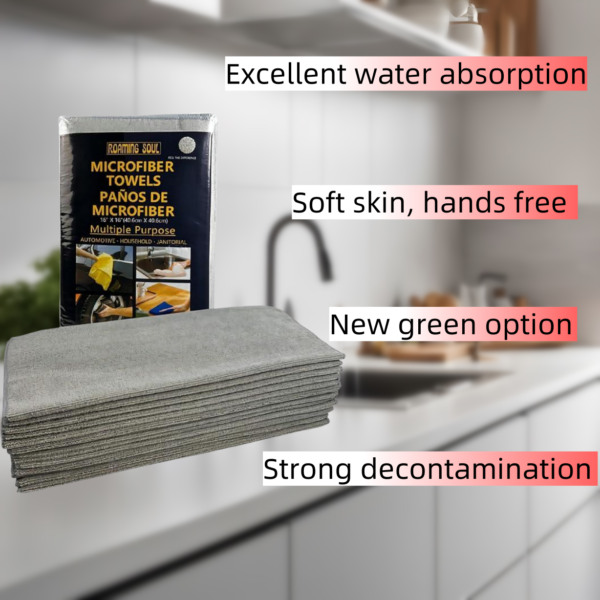 Each pack is 24 tablets. Strong decontamination, easy to deal with a variety of stains, made of high-quality materials, soft and friendly skin does not hurt hands, excellent water absorption, environmental protection new choice. #JL01-Grey