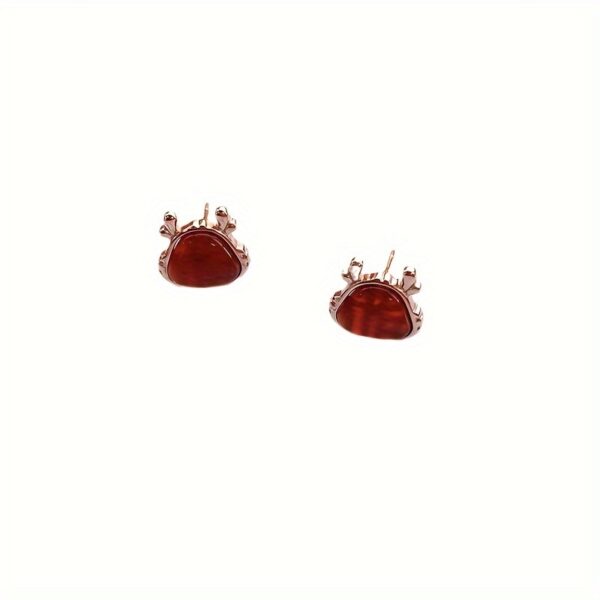 6541  Fashion dragon agate stud earrings for women, New Year zodiac lucky  dragon rose gold earrings jewelry, handmade exquisite  birthstone infinity rings for cocktail casual shopping #JL01-WJ-S0057 - Image 5