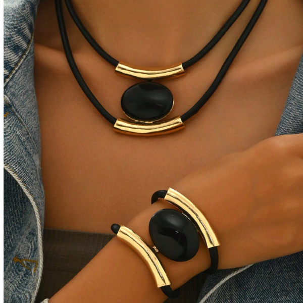 6541  Timeless Necklace & Bracelet Jewelry Set: Classic Elegance #JL01-WJ-0216G - Image 3