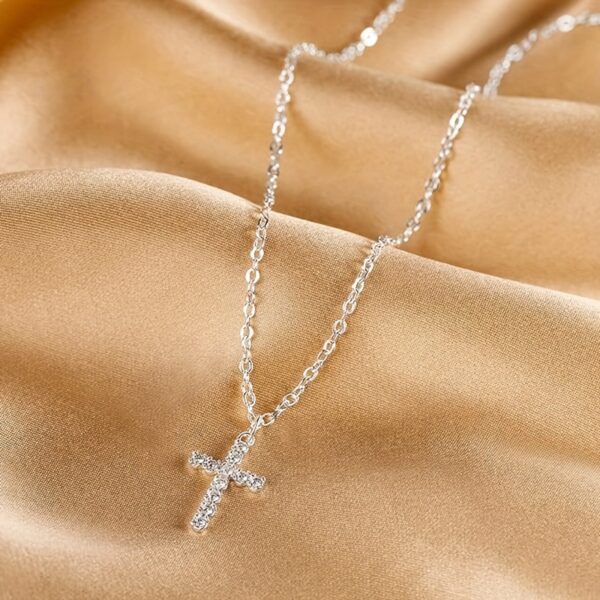 6541  Color-D VVS1 Clarity 1.10/3.30 Carat Moissanite Cross Pendant Necklace for Women Men, Solid 925 Sterling  Silver Chain Pendant, 16"/18"/20" Adjustable, Wedding Anniversary Christmas Jewelry #JL01-WJ-S0012