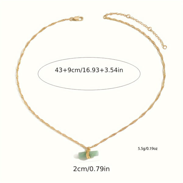 6541  Golden Chain Jade Pendant Necklace for  Women - Elegant and Stylish Accessory #JL01-WJ-0075Peridot - Image 2
