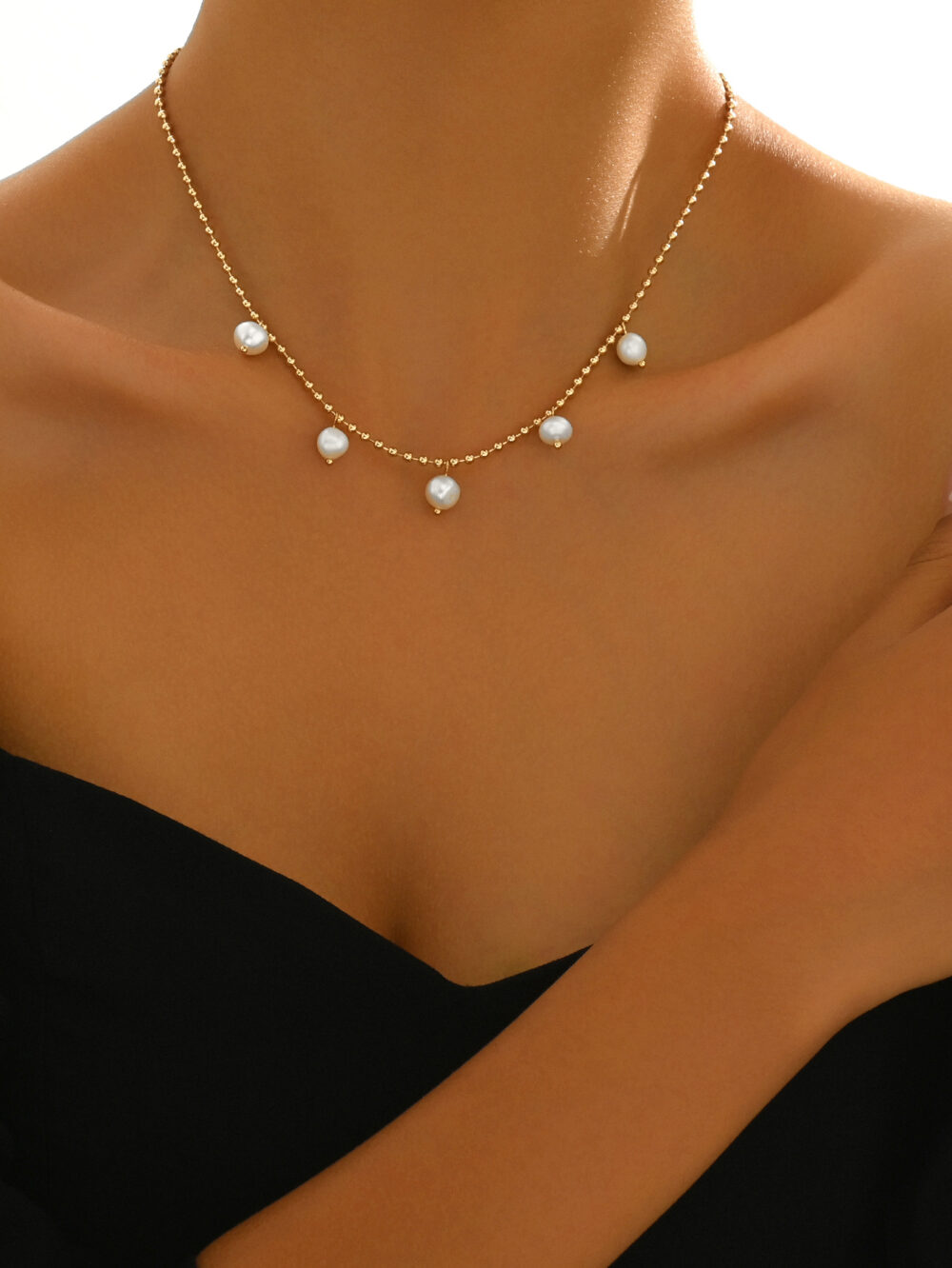 6541  Elegant Gold-Tone Pearl Drop Anklet -  Stylish and Dainty Foot Jewelry #JL01-WJ-0171 - Image 5