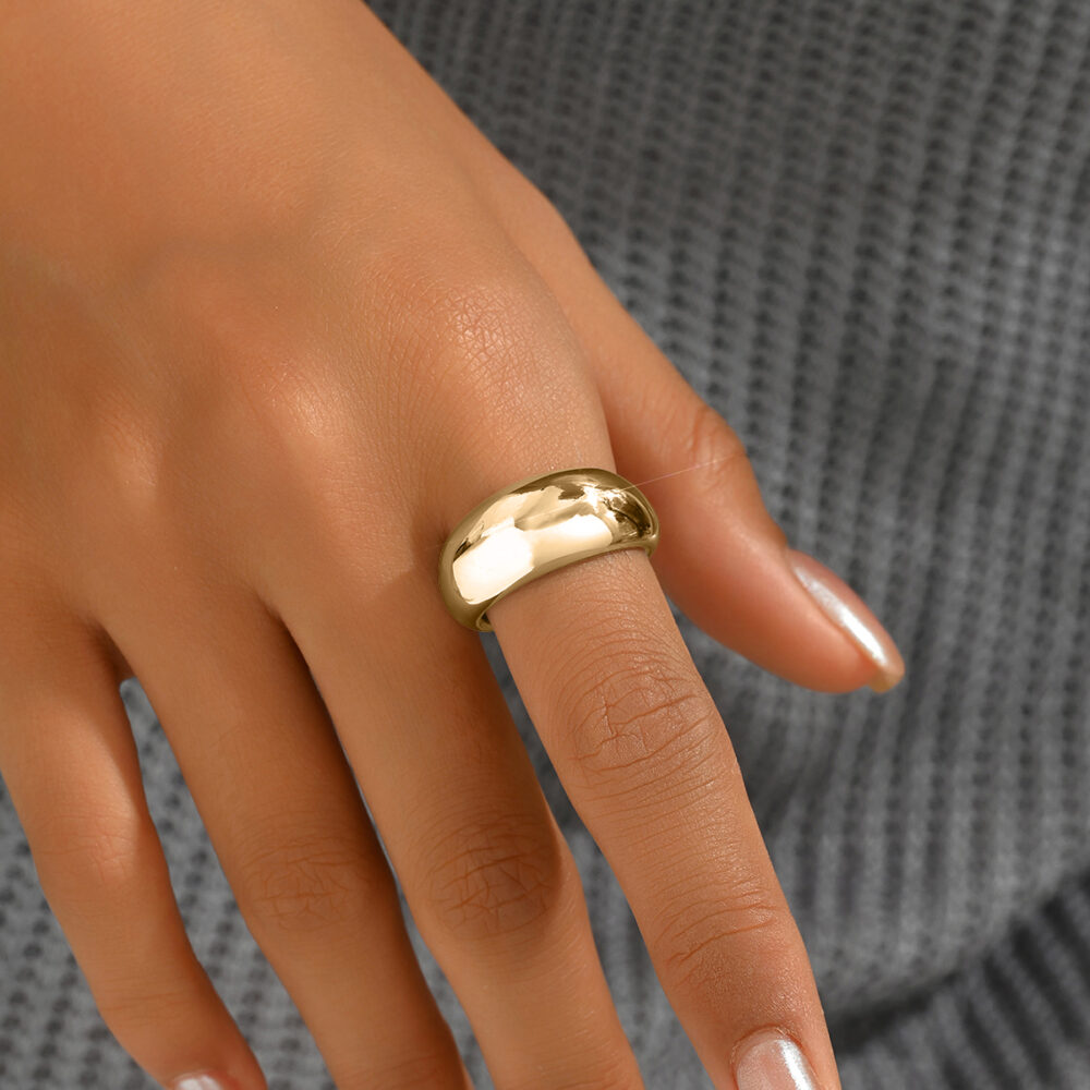 6541  European-american style ins senior sense exaggerated retro wide version of big  ring female index finger personality cold wind ring #JL01-WJ-0077 - Image 5