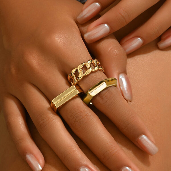 6541  Alloy chain hip hop ins niche bracelet women fashion simple set bracelet #JL01-WJ-0076