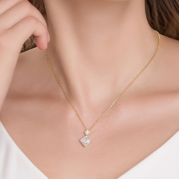 6541  Women's Birthstone Necklace 14K Gold Plated Lucky Clover Pendant Necklace  Zirconia 925 Sterling Silver Necklace Fashion Wedding Party Jewelry for Wife and Mom #JL01-WJ-S0024-1 - Image 4