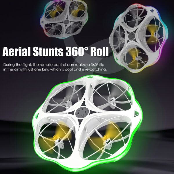 H158 White - 360° intelligent obstacle avoidance flying saucer, toy drone #JL02-H158 - Image 4