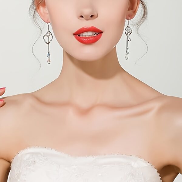 6541  Platinum-Plated Color Change Multi-Teardrop Earrings Made with Aurora Borealis Austrian Crystals #JL01-WJ-S0013 - Image 4