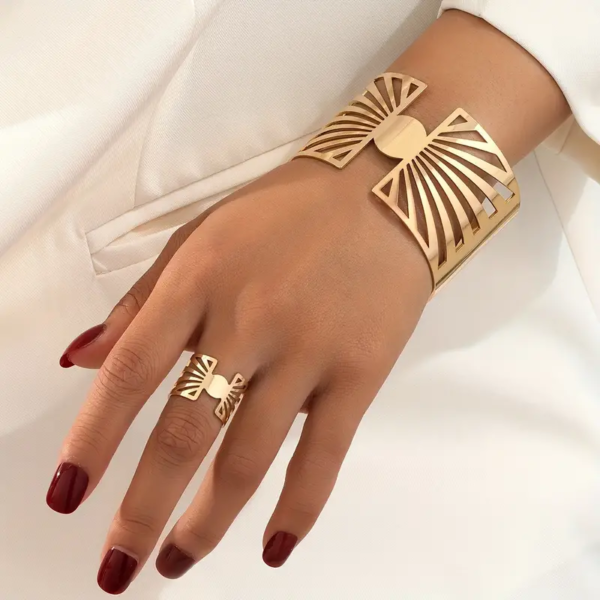 6541  Classic Band & Bracelet Set: Enhance Your Elegance Daily #JL01-WJ-0204 - Image 4