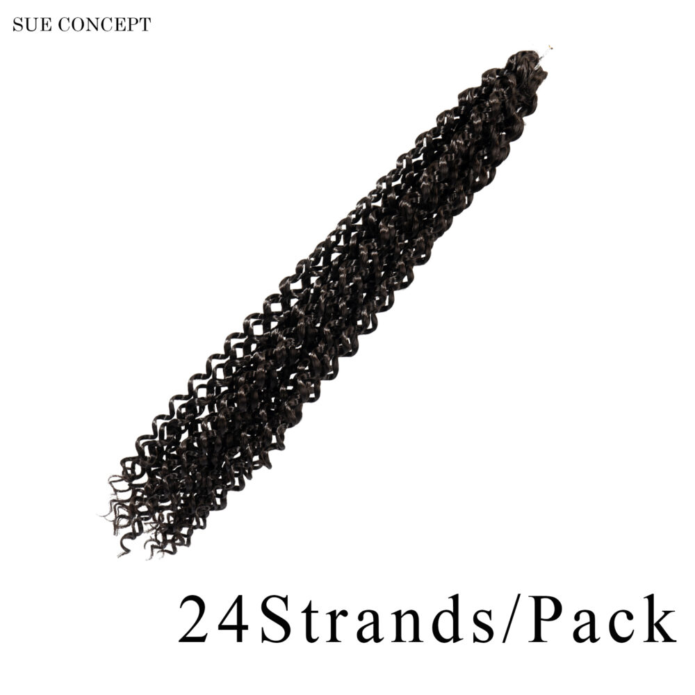 Passion Twist Crochet Hair Water Wave  Crochet Hair for Faux Locs Spring Twist Synthenic Braiding Hair Extension WATER WAVE 24" #JF-WATER WAVE BRAID 24"-4 - Image 3