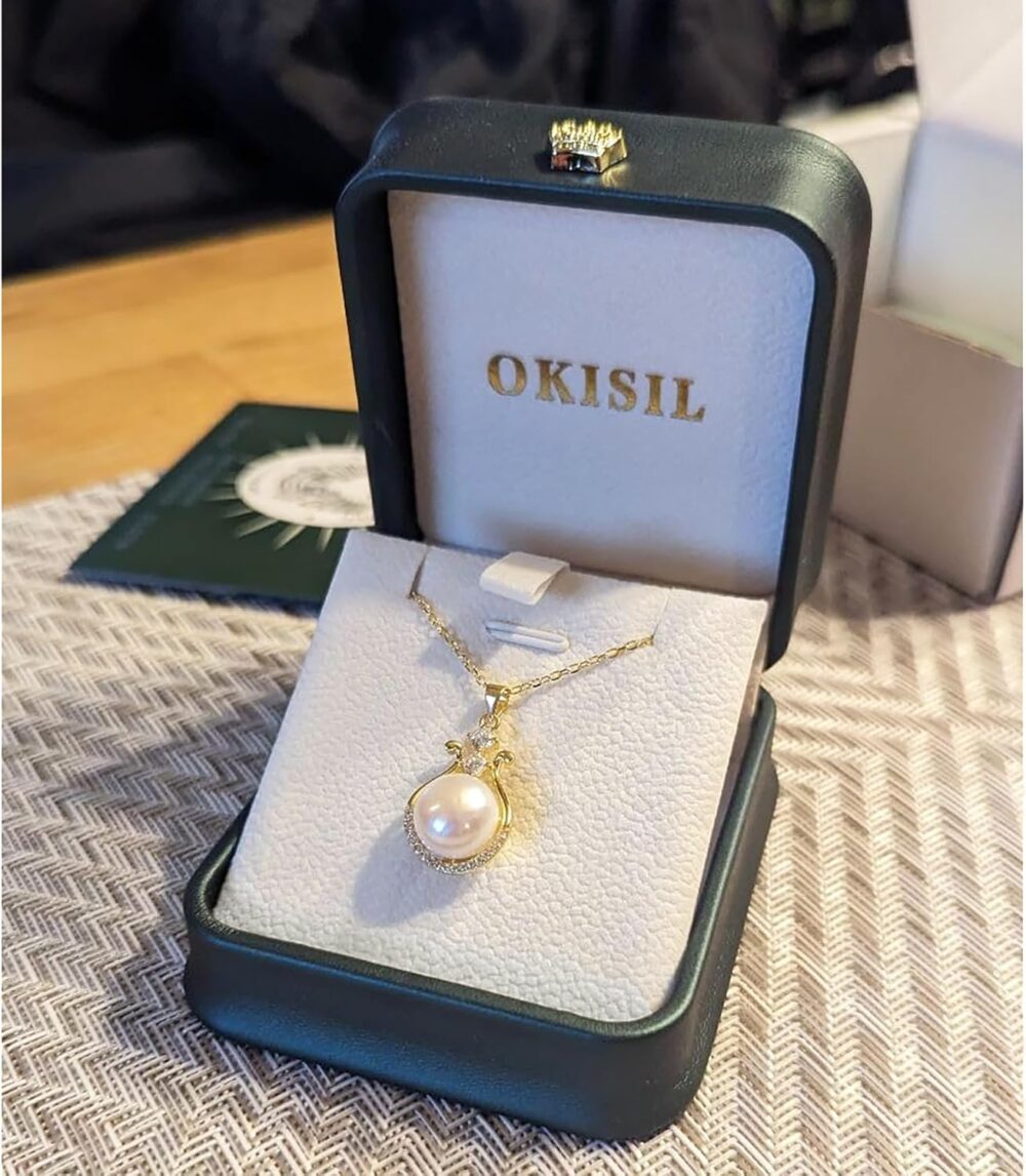 Pearl Necklace for Women, 18K Gold Plated Real Pearl Pendant,  Genuine Premium AAA Top Grade Freshwater Pearl,  925 Sterling Silver Jewelry, Anniversary Birthday Wedding Gifts for Women (11mm) #JL01-WJ-S0048