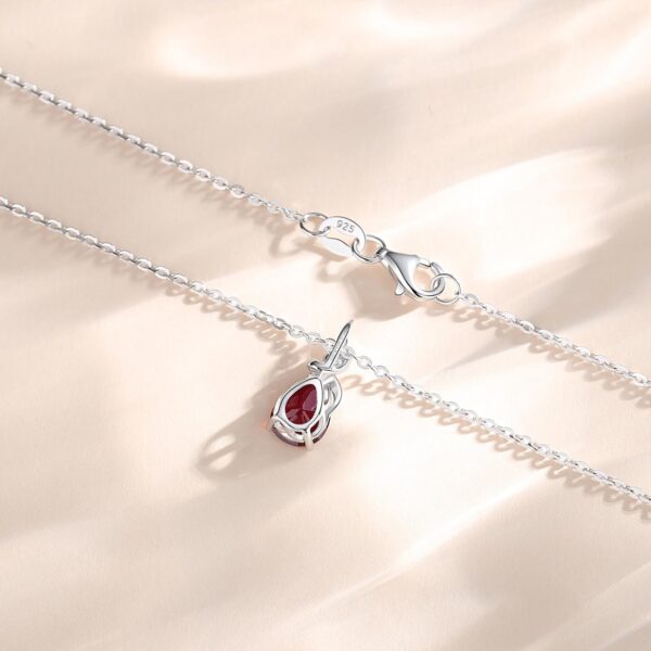 6541  14K Birthstone Pendant Necklace for Women with  Diamond Pear Shape Teardrop Necklace Birthday  Gift for Mom Chain Length 16" + 2" Extender #OS-WJ-S0055 - Image 4