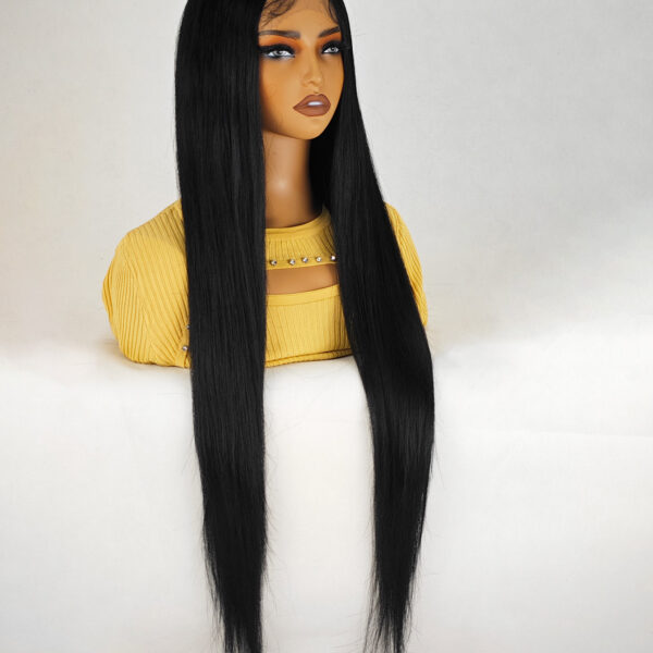 36 Inch Length Yaki Straight Lace Front Synthetic Wig Middle Parting HD Clear Glueless Lace Wig Heat Resistant Fiber Pre-Plucked Hairline with Baby Hair Wig for Women #JL01-204-1/204-613/204-PINK - Image 8