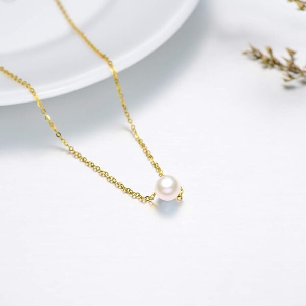 6541  Selected AAA+ Freshwater Cultured Solitaire Pearl  Necklace Pendant | Women's Gold Necklace #JL01-WJ-S0004jinse - Image 4