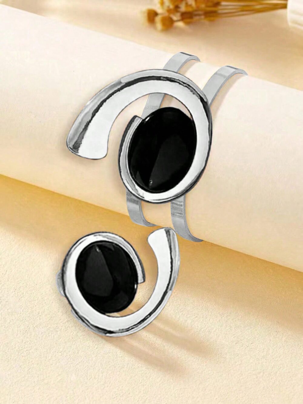 6541  Bracelet-Ring Jewelry Set: A Perfect Match for Any Occasion #JL01-WJ-0126jin/WJ-0126yin - Image 6