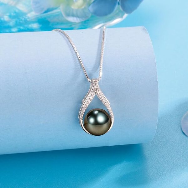 6541  Anniversary gift for wife, Tahitian black pearl necklace,  Mother's Day gift, gift for mom, wife, mom, girlfriend, her birthday gift,  Christmas gift, Valentine's Day jewelry gift for her #JL01-WJ-S0051