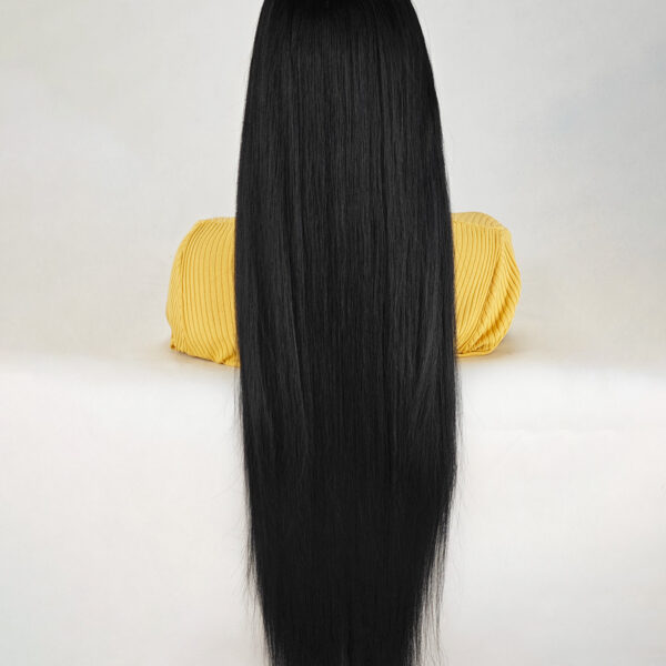 36 Inch Length Yaki Straight Lace Front Synthetic Wig Middle Parting HD Clear Glueless Lace Wig Heat Resistant Fiber Pre-Plucked Hairline with Baby Hair Wig for Women #JL01-204-1/204-613/204-PINK - Image 7
