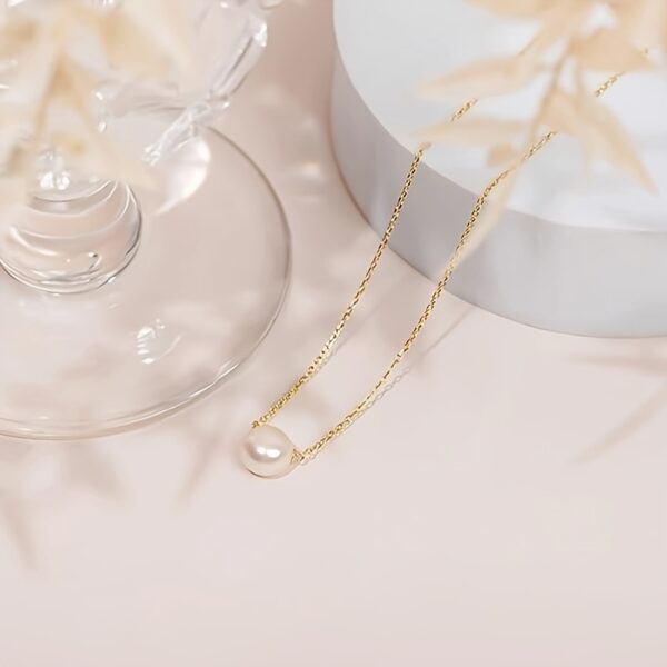 6541  Selected AAA+ Freshwater Cultured Solitaire Pearl  Necklace Pendant | Women's Gold Necklace #JL01-WJ-S0004jinse - Image 5